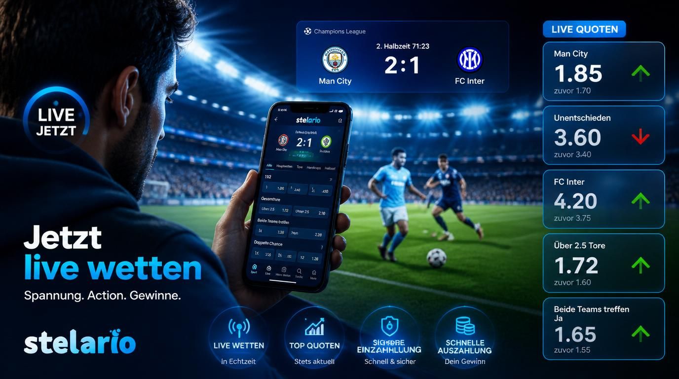 Live-Betting mit springenden Quoten bei einem Fußballspiel