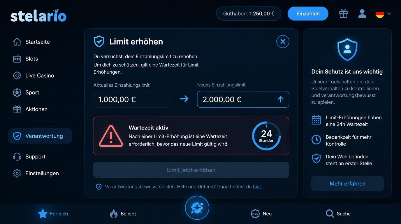24h Abkühlphase bei Limitanpassung zum Schutz